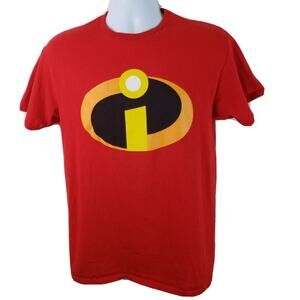 Official Disney Pixar Incredibles 2 Logo Red Tshirt Size Small